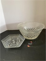 Glass Bowl 9" Dia & Plate