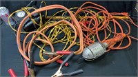 Compressor, work light and jumper cables
