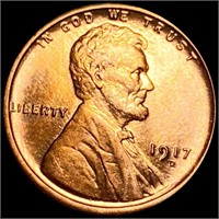 1917-D Lincoln Wheat Penny CHOICE BU RED