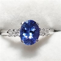 Certified 14K Tanzanite(1.48ct) Diamond(0.2Ct,I1-I