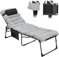Kingcamp Folding Chaise Lounge Chair With