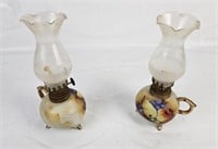 Small Hand Painted Oil Lamps