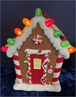 9" Ceramic sights and sounds gingerbread house