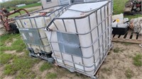 Pair poly totes w/bent cages