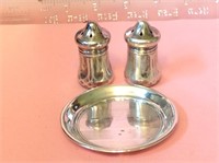Sterling Silver Shakers And Small Dish