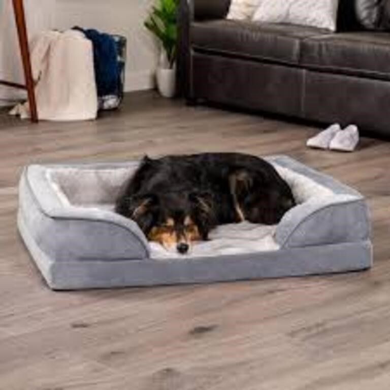 Dog Bed with removable cover black and grey  27x