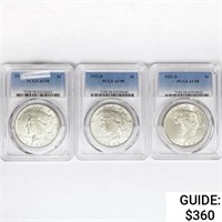 [3] 1922-D Peace Silver Dollars PCGS AU58
