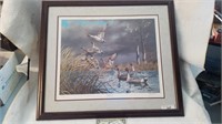 Wood framed moving out by Harold Roe signed print