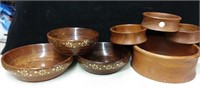 Wooden Bowls, Two Sets