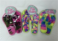 Fun Flops ~ Fuzzy ~ Size M (7-8) ~ 3 Pair ~ New