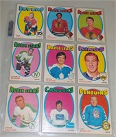 Lot of 9 1971-72 O-Pee-Chee Hockey cards