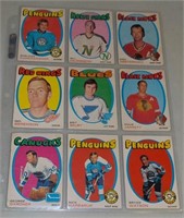 Lot of 9 1971-72 O-Pee-Chee Hockey cards