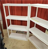 Plastic white utility shelves - Size 34"x41"x55"