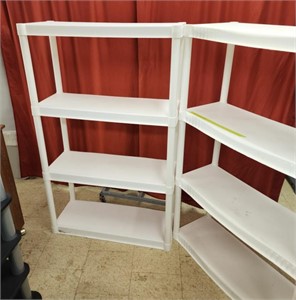 Plastic white utility shelves - Size 34"x41"x55"