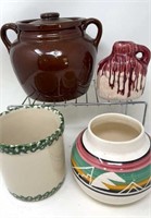 Bean Pot Made in USA Roseville Spongeware and More