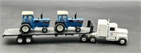 1:64 Scale Ford Semi Truck and Trailer W/ 2 Ford