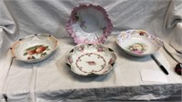 4 hand painted bowls