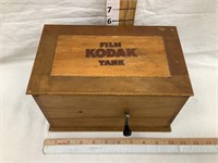 Kodak “Film Tank” Wooden Case w/ Contents, 10”W,