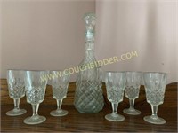Decanter set with 6 stems