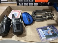 Flat of walkie-talkies baseball card, mouse,
