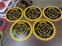 5 DEWALT 7-1/4" Circular Saw Blades.24 T.