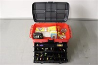 PLANO TACKLE BOX, RED 4-DRAWER WITH CONTENTS