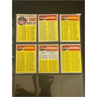 (6) Baseball Checklists 1968-1970