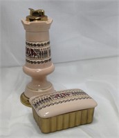 Vintage Evans Table Lighter & Trinket Box With