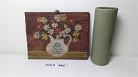 FOLK ART HAND MADE WALL DÉCOR AND CERAMIC VASE