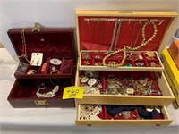2 JEWELRY BOXES & CONTENTS