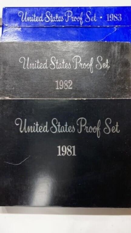 1981, 1982, & 1983 US Mint Proof Sets