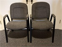 (2) Upholstered office chairs gray with black