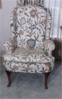 Vtg wingback chair. 31"W, 34"D, 44.5"T. Has a