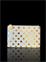 Kate Spade Patent Leather Gold Polka Dot Clutch