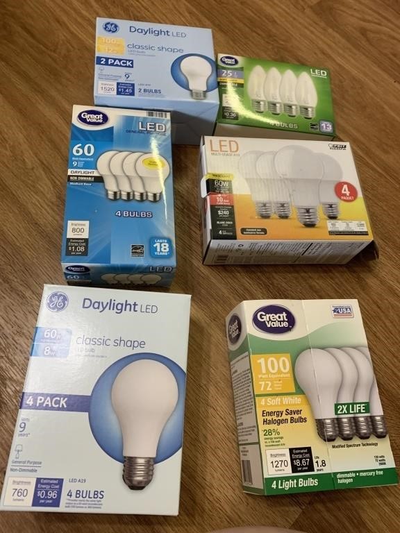 LED light bulbs 
60 - 100 Watt