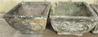 Pair of Cement Planters 14"x14"x9.5"T