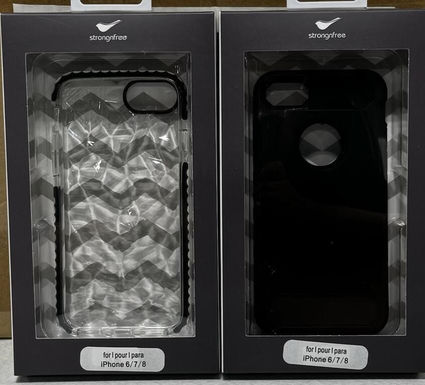 STRONGNFREE IPHONE 6/7/8 CASES BLACK AND CLEAR