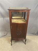 Mahogany Record Cabinet with Glass Top Showcase