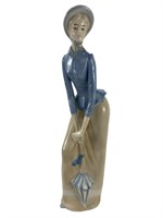 Large Zaphir Lladro Porcelain Figurine W/Umbrella