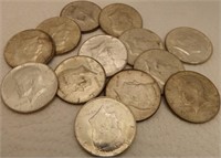 (13) 1964 90% Silver Kennedy Half Dollars - Coins