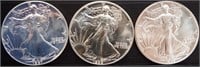 1987, 1988 & 1989 American Eagle Silver Dollars