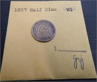 1857 Seated Half Dime - Coin