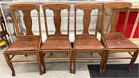 4 Oak Dining Chairs.  NO SHIPPING