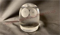 Hadeland Norway Art Glass / Crystal Owl - 2.5" t