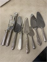 Serving pieces and carving set with sterling