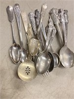 17 pieces collector spoons silver plate