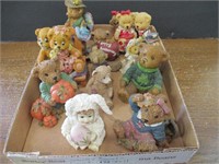 Group of Misc Bear Figurines & Snow Baby Bunny