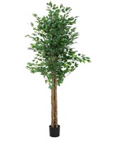 JCHUAMU 6FT Artificial Ficus Tree with Plastic