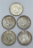 (5) 1964 Kennedy Half-Dollars