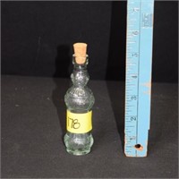 VTG Leaf pattern textured miniature glass bottle